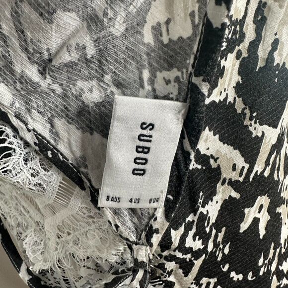 Suboo Abstract Lace Slip Dress | Midi Slip Dress Size 4 AU8 UK8 Lingerie Look - Picture 14 of 14